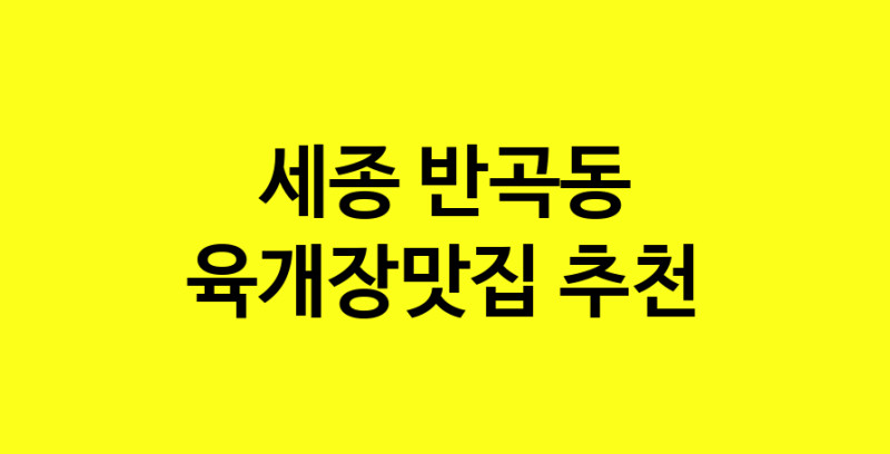 Daye.TO | 세종 반곡동 육개장맛집 전문점 방문해 보세요